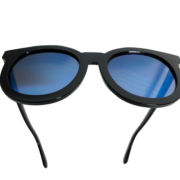 SUNGLASSES SUN GLASSES SHADES Black Silver Round Frames Plastic Arrow UV 400 - Picture 16 of 16